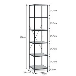 Raumteiler "Fyrk" Beton/Schwarz 40 X 174 Cm Vicco 12 Raumteiler "Fyrk" Beton/Schwarz 40 X 174 Cm Vicco -Vicco m2514 03 new ol