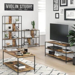 Raumteiler "Fyrk" Eiche Rustikal/Schwarz 80 X 146 Cm Vicco -Vicco m2518 04 ol