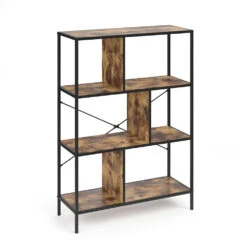 Raumteiler "Fyrk" Eiche Rustikal/Schwarz 80 X 113 Cm Vicco