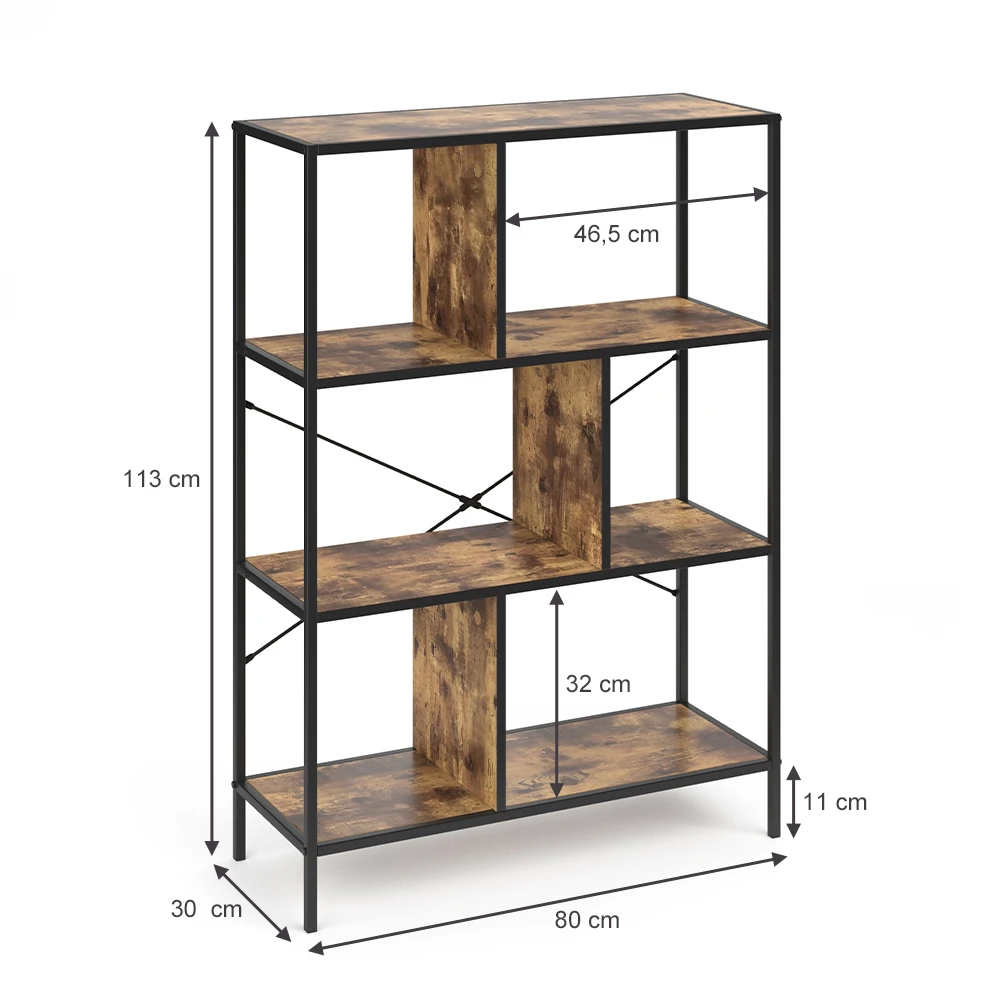 Raumteiler "Fyrk" Eiche Rustikal/Schwarz 80 X 113 Cm Vicco 5 Raumteiler "Fyrk" Eiche Rustikal/Schwarz 80 X 113 Cm Vicco – Bild 3