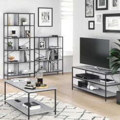 Raumteiler "Fyrk" Beton/Schwarz 80 X 180 Cm Vicco -Vicco m2521 04 ol