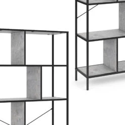 Raumteiler "Fyrk" Beton/Schwarz 80 X 180 Cm Vicco -Vicco m2521 06 ol