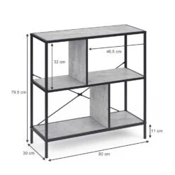 Raumteiler "Fyrk" Beton/Schwarz 80 X 79 Cm Vicco -Vicco m2524 03 ol