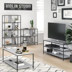 Raumteiler "Fyrk" Beton/Schwarz 80 X 79 Cm Vicco -Vicco m2524 04 ol