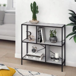 Raumteiler "Fyrk" Beton/Schwarz 80 X 79 Cm Vicco -Vicco m2524 05 ol