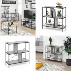 Raumteiler "Fyrk" Beton/Schwarz 80 X 79 Cm Vicco -Vicco m2524 08 ol