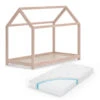 Hausbett "Wiki" Naturholz 80x160 Cm Mit Matratze Vitalispa