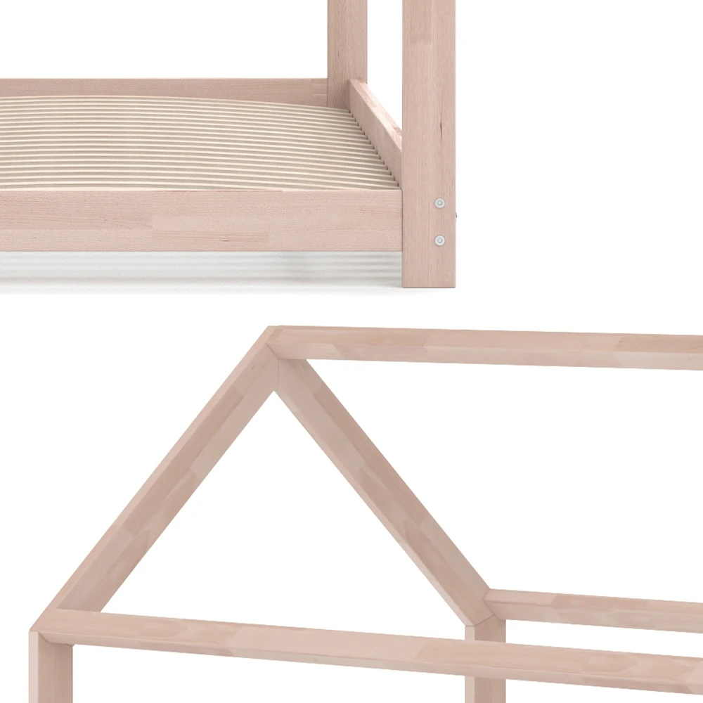 Hausbett "Wiki" Naturholz 90x200 Cm Vitalispa 8 Hausbett "Wiki" Naturholz 90x200 Cm Vitalispa – Bild 6