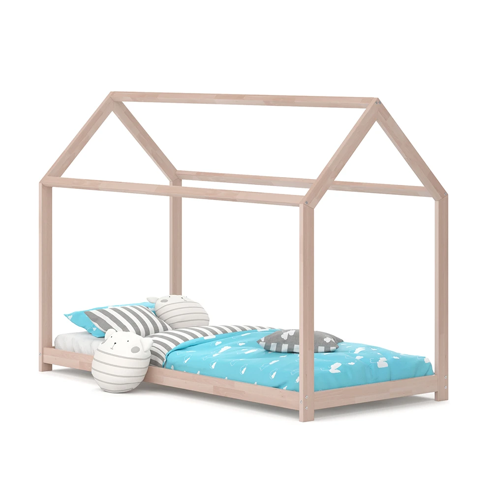 Hausbett "Wiki" Naturholz 90x200 Cm Vitalispa 9 Hausbett "Wiki" Naturholz 90x200 Cm Vitalispa – Bild 7