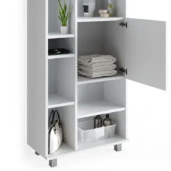 Badmöbel Set "Ilias" Weiß 4 Teile, Mit Hochschrank Vicco -Vicco m2567 06 ol