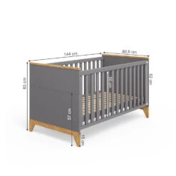 Babybett "Malia" 140 X 70cm Anthrazit Mit Matratze VitaliSpa 11 Babybett "Malia" 140 X 70cm Anthrazit Mit Matratze VitaliSpa -Vicco m2572 03 ol