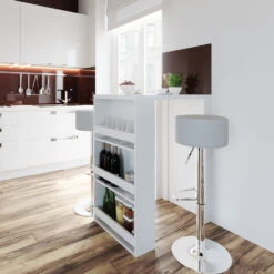 Bartisch Set Weiß 80 X 57 Cm Mit 2 Barhockern Vicco -Vicco m2590 hw 04 ol