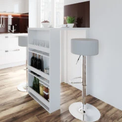 Bartisch Set Weiß 80 X 57 Cm Mit 2 Barhockern Vicco -Vicco m2590 hw 05 ol