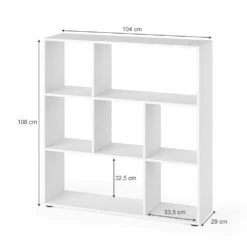 Raumteiler "Nove" Weiß 104 X 108 Cm 7 Fächer Vicco -Vicco m2600 03 ol