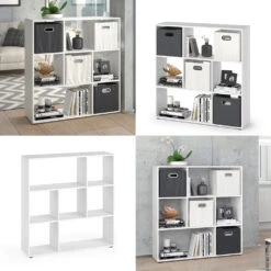 Raumteiler "Nove" Weiß 104 X 108 Cm 7 Fächer Vicco -Vicco m2600 08 ol