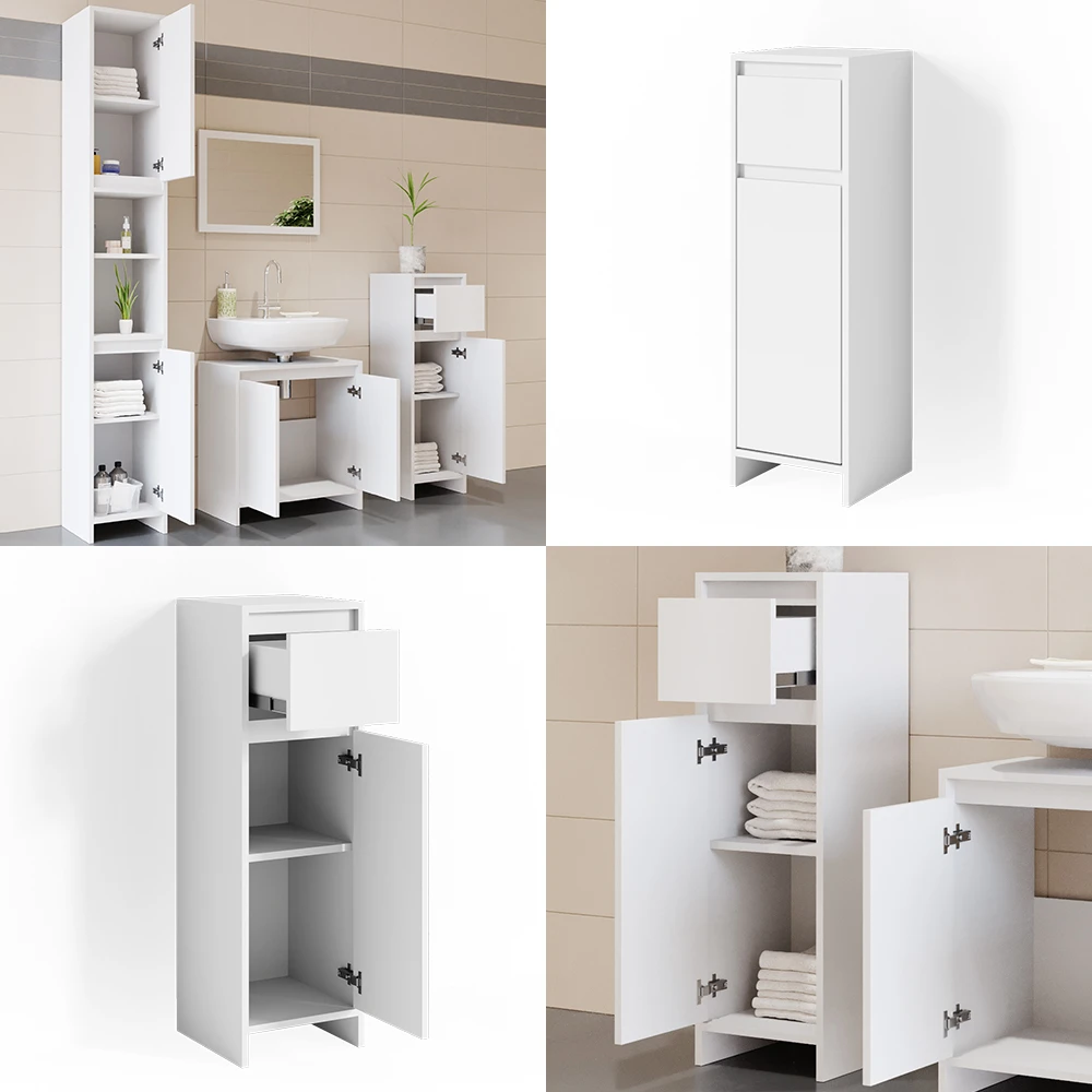 Midischrank "Emma" Weiß 30 X 95 Cm Vicco 9 Midischrank "Emma" Weiß 30 X 95 Cm Vicco – Bild 7