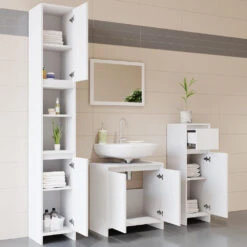 Badschrank "Emma" Weiß 30 X 190 Cm Vicco 13 Badschrank "Emma" Weiß 30 X 190 Cm Vicco -Vicco m2613 04 ol