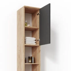 Badschrank "Fynn" Anthrazit/Goldkraft Eiche 30 X 190 Cm Vicco 14 Badschrank "Fynn" Anthrazit/Goldkraft Eiche 30 X 190 Cm Vicco -Vicco m2620 06 ol