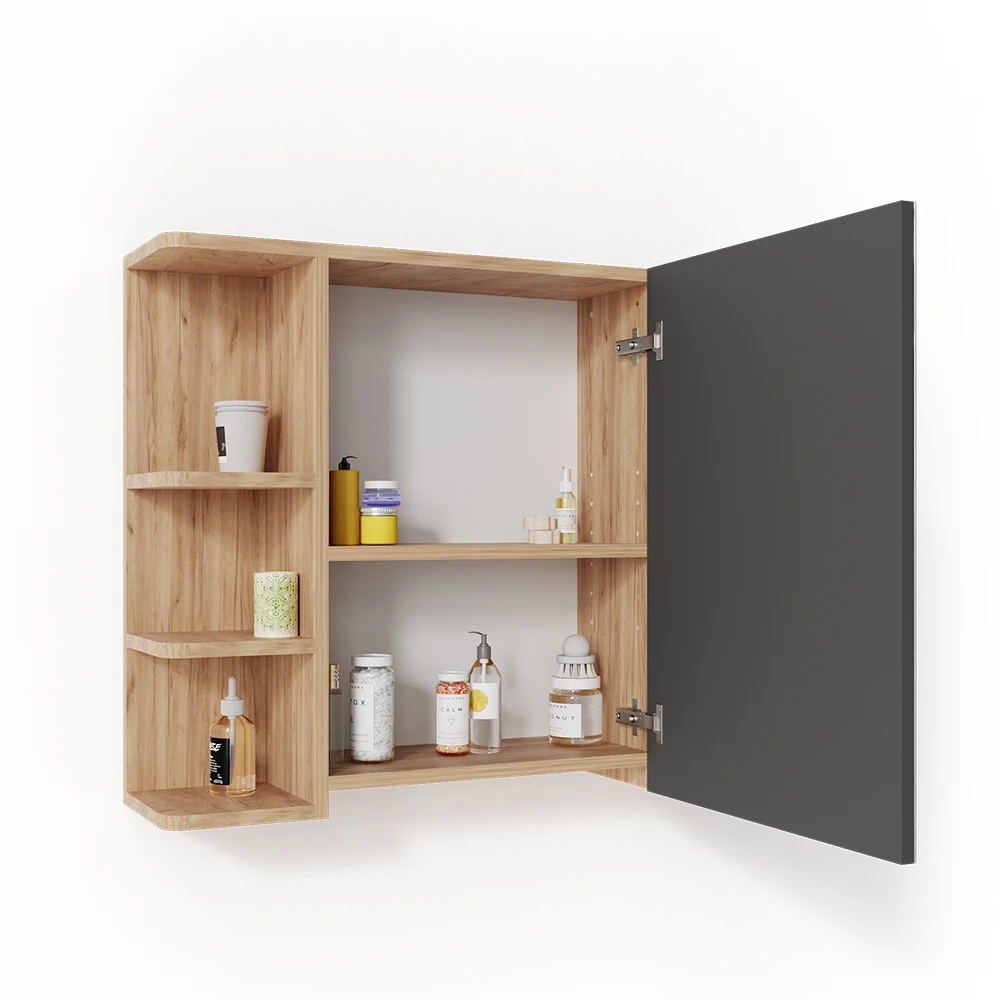 Bad Spiegelschrank "Fynn" Eiche/Anthrazit 80 X 64 Cm Vicco 9 Bad Spiegelschrank "Fynn" Eiche/Anthrazit 80 X 64 Cm Vicco – Bild 7
