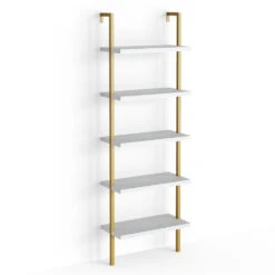 Leiterregal "Ava" Weiß/Gold 60 X 183 Cm Vicco