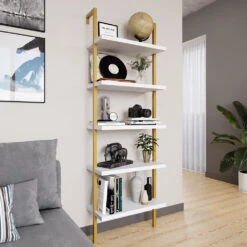 Leiterregal "Ava" Weiß/Gold 60 X 183 Cm Vicco -Vicco m2636 04 ol