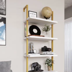 Leiterregal "Ava" Weiß/Gold 60 X 183 Cm Vicco -Vicco m2636 05 ol