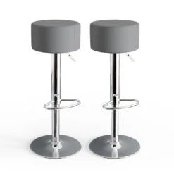 Barhocker 2er Set Grau 38.5 X 92 Cm 2 Teilig Vicco