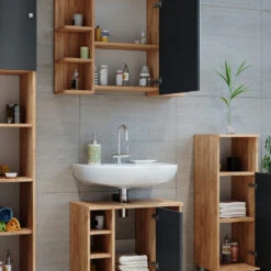 Badmöbel Set "Fynn" Eiche/Anthrazit 2 Teile Vicco -Vicco m2669 05 ol