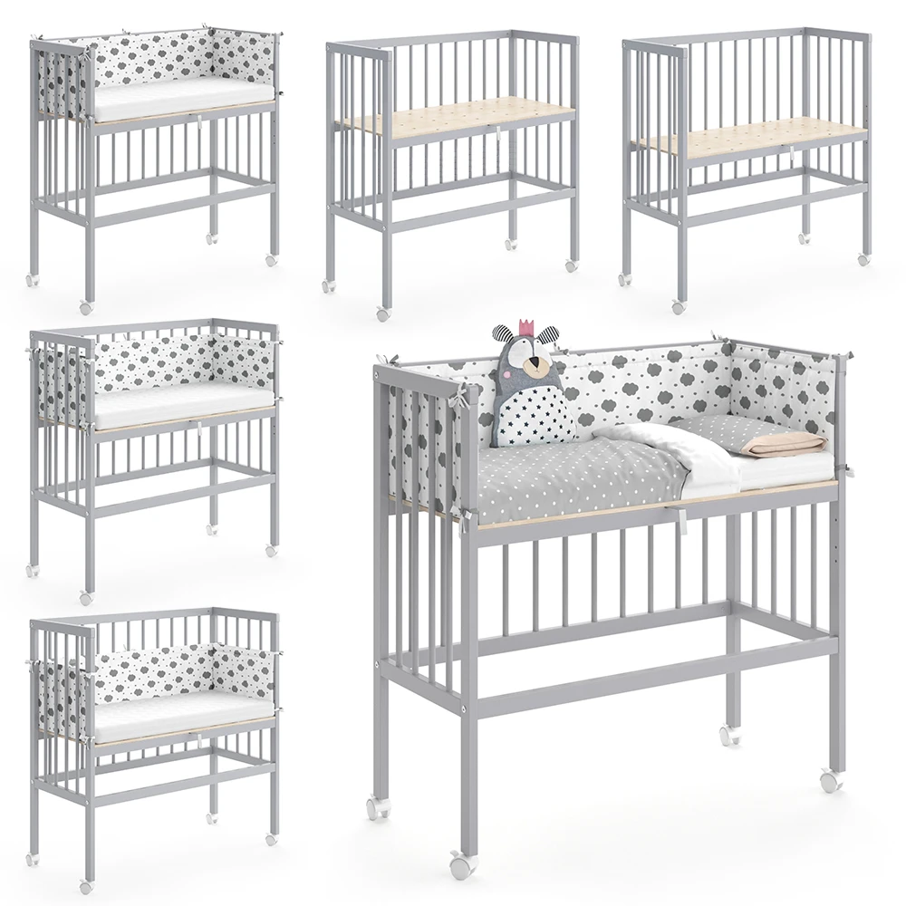 Beistellbett "Sophie" Grau 40 X 90 Cm 1 Seitenschiene Vitalispa 9 Beistellbett "Sophie" Grau 40 X 90 Cm 1 Seitenschiene Vitalispa – Bild 7