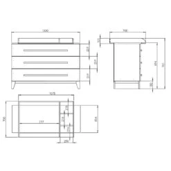 Wickelkommode "Malia" Weiß 133 X 98.1 Cm Vitalispa -Vicco m2701 03 ol