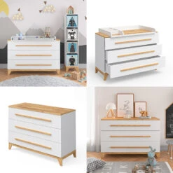 Wickelkommode "Malia" Weiß 133 X 98.1 Cm Vitalispa -Vicco m2701 08 ol