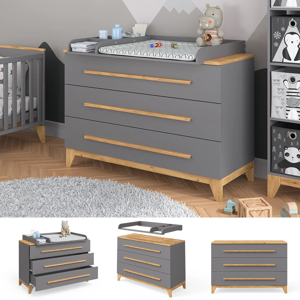 Wickelkommode "Malia" Anthrazit 133 X 89.6 Cm Vitalispa 4 Wickelkommode "Malia" Anthrazit 133 X 89.6 Cm Vitalispa – Bild 2