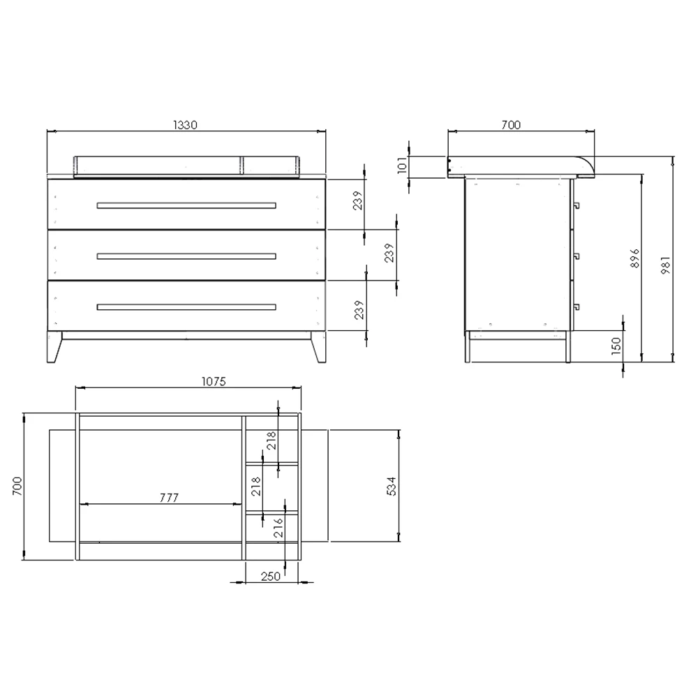 Wickelkommode "Malia" Anthrazit 133 X 89.6 Cm Vitalispa 5 Wickelkommode "Malia" Anthrazit 133 X 89.6 Cm Vitalispa – Bild 3