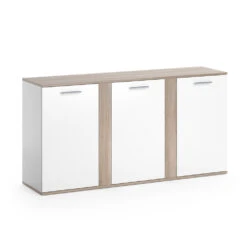 Sideboard "Novelli" Sonoma/Weiß 155 X 80 Cm Mit Türen Vicco