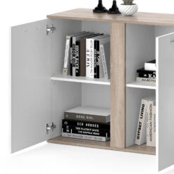 Sideboard "Novelli" Sonoma/Weiß 155 X 80 Cm Mit Türen Vicco -Vicco m2708 06 ol