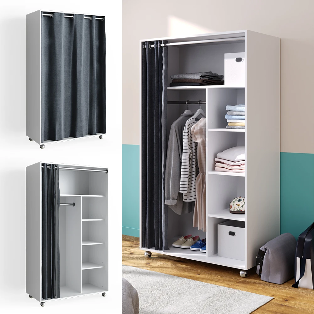 Kleiderschrank "Doros" Weiß 100 X 168 Cm Vicco 4 Kleiderschrank "Doros" Weiß 100 X 168 Cm Vicco – Bild 2