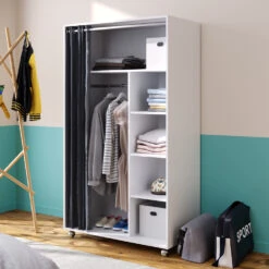 Kleiderschrank "Doros" Weiß 100 X 168 Cm Vicco 12 Kleiderschrank "Doros" Weiß 100 X 168 Cm Vicco -Vicco m2716 04 ol