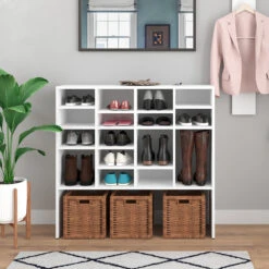 Schuhschrank "Hermia" Weiß 104 X 99 Cm Vicco -Vicco m2723 05 ol