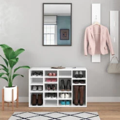 Schuhschrank "Lysander" Weiß 104 X 66 Cm Vicco -Vicco m2726 04 ol