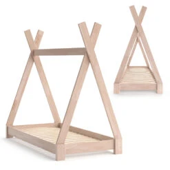 Tipi-Bett "Tipi" Naturholz 70x140 Cm Vitalispa -Vicco m2741 07 ol
