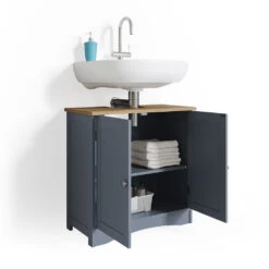 Waschbeckenunterschrank "Bianco" Grau 60 X 60 Cm Vicco -Vicco m2758 07 ol