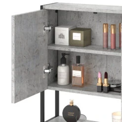 Bad Spiegelschrank "Fyrk" Beton/Schwarz 60 X 60 Cm Vicco -Vicco m2847 06 ol