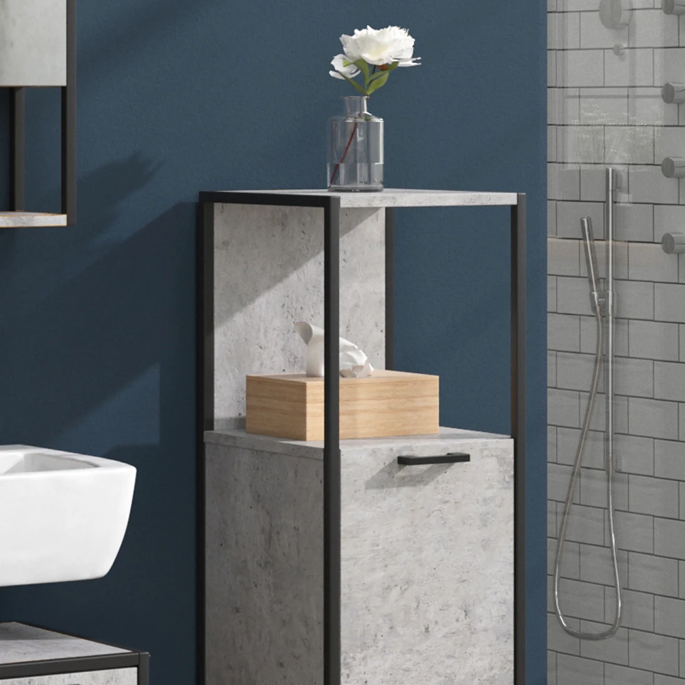 Midischrank "Fyrk" Beton/Schwarz 33 X 120.4 Cm Vicco 7 Midischrank "Fyrk" Beton/Schwarz 33 X 120.4 Cm Vicco – Bild 5