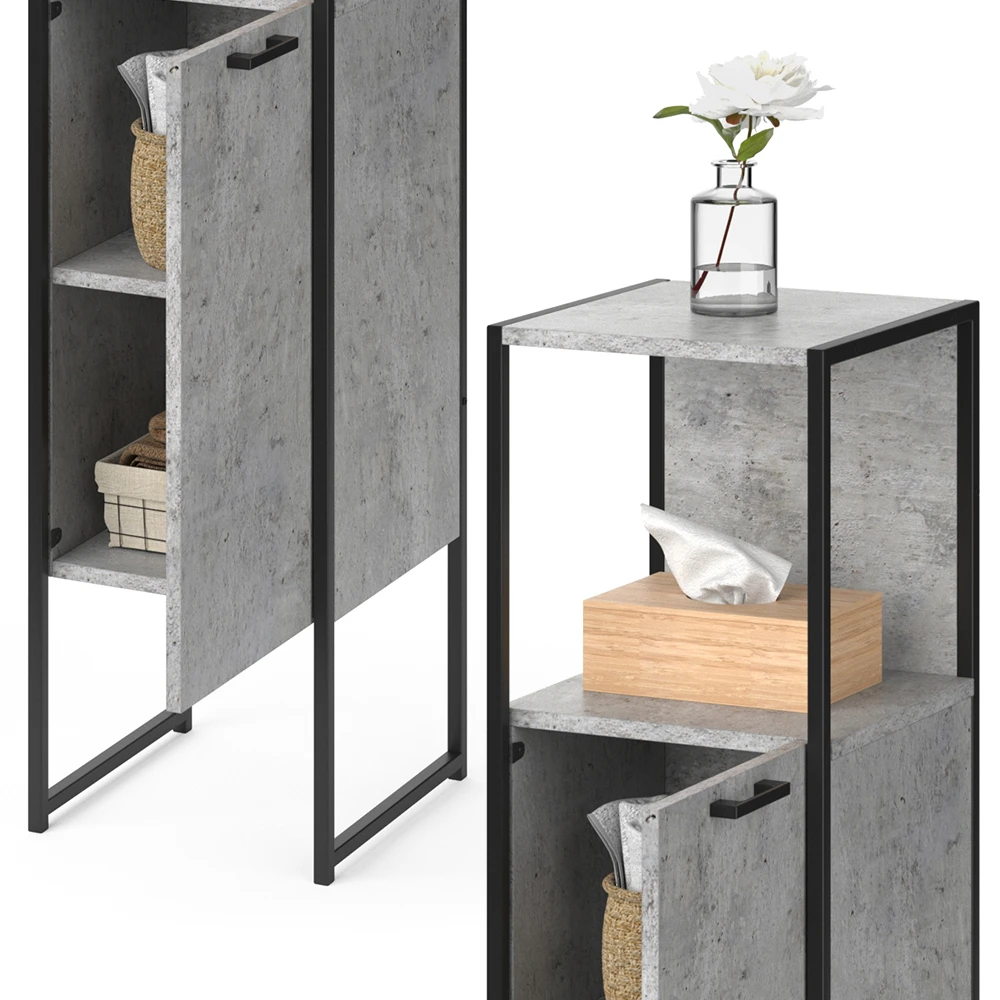 Midischrank "Fyrk" Beton/Schwarz 33 X 120.4 Cm Vicco 8 Midischrank "Fyrk" Beton/Schwarz 33 X 120.4 Cm Vicco – Bild 6