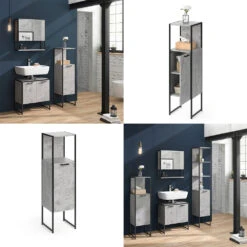 Midischrank "Fyrk" Beton/Schwarz 33 X 120.4 Cm Vicco 17 Midischrank "Fyrk" Beton/Schwarz 33 X 120.4 Cm Vicco -Vicco m2850 08 ol