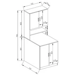 Waschmaschinenschrank "Liana" Weiß 70.5 X 190.5 Cm Vicco 12 Waschmaschinenschrank "Liana" Weiß 70.5 X 190.5 Cm Vicco -Vicco m2855 03 ol