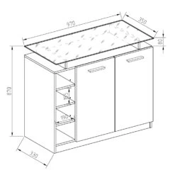 Sideboard "Asti" Weiß Hochglanz 97 X 87 Cm Vicco -Vicco m2858 03 ol
