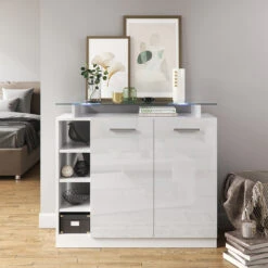 Sideboard "Asti" Weiß Hochglanz 97 X 87 Cm Vicco -Vicco m2858 04 ol
