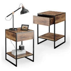 Nachttisch "Fyrk" Eiche Rustikal/Schwarz 43.5 X 66 Cm 2er Set Vicco 16 Nachttisch "Fyrk" Eiche Rustikal/Schwarz 43.5 X 66 Cm 2er Set Vicco -Vicco m2880 07 ol