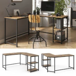 Eckschreibtisch "Fyrk" Eiche Rustikal/Schwarz 138 X 138 Cm Vicco 11 Eckschreibtisch "Fyrk" Eiche Rustikal/Schwarz 138 X 138 Cm Vicco -Vicco m2885 02 ol